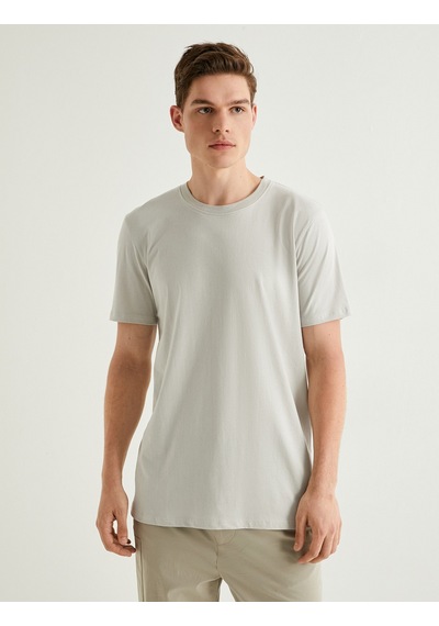 Koton Basic Tişört Slim Fit Bisiklet Yaka Kısa Kollu Gri 4sam10842hk Gri