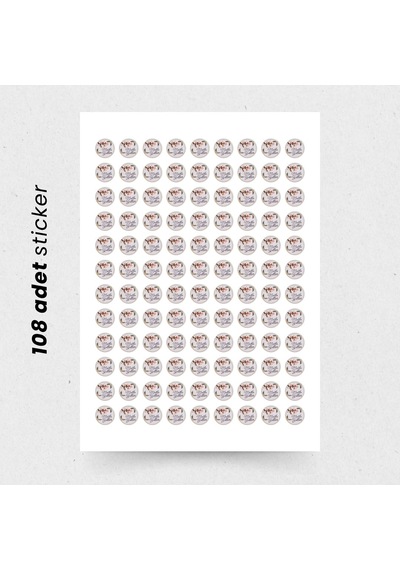 Yılbaşı Çiçek Temalı Mutlu Yıllar Sticker Seti, Yeni Yıl Hediye&p Çok Renkli