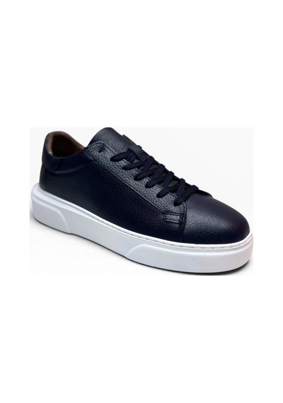 Brt Lf-050-26 Hakiki Baskı Deri Anatomik Erkek Sneaker Lacivert Beyaz