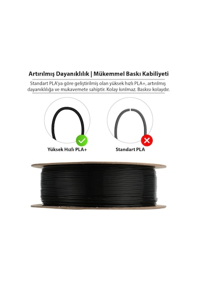 Esun Pla-hs Siyah Filament 1.75mm 1kg - Yüksek Hız Uyumlu Pla+