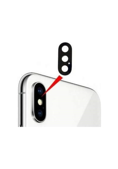 Apple Uyumlu iPhone X Kamera Camı Seti Siyah