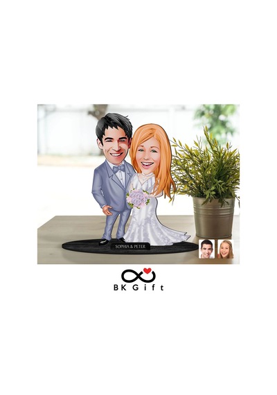 Bk Gift Kişiye Özel Sevgililer Karikatürlü Ahşap Biblo, Sevgililer Günü Hediyesi, Doğum Günü Hediyesi, Yıl Dönümü Hediyesi-104