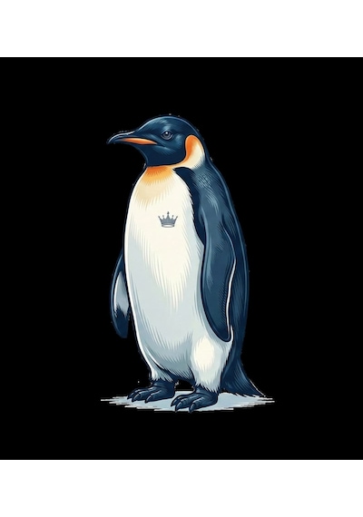 Erkek Survivor Penguin Baskılı 3 İplik Pamuklu Kapüşonlu Sweatshirt Hoodie Siyah