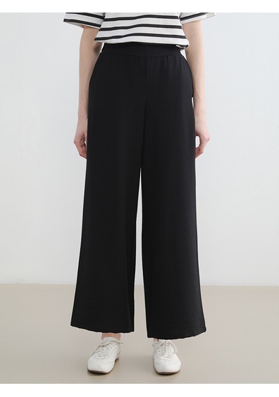 Lcw Modest Siyah Beli Lastikli Geniş Paça Kadın Pantolon