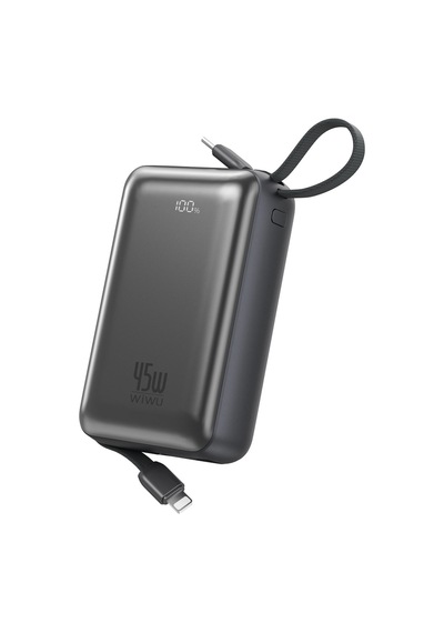 Wiwu As-182 Samsung Uyumlu Galaxy Pro Max Serisi Type-c Lightning Çıkışlı Powerbank Pd 45w 20000mah Gri
