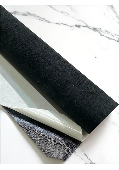 Varan Tekstil Yapışkanlı Siyah Alkantara Süet 100 140 Cm