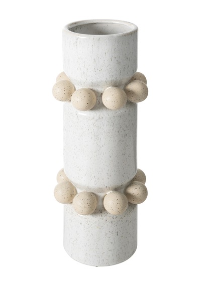 Mudo Home Daphne Dots Vazo 17x17x47 Cm Beyaz
