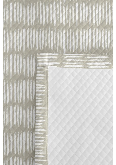 Geometrik Çizgili Bej Genç Odası Tek Kişilik Pike Takımı-modern Ekru 160x220cm Kapitone Yatak Örtüsü Dumanlı Saman Ufku