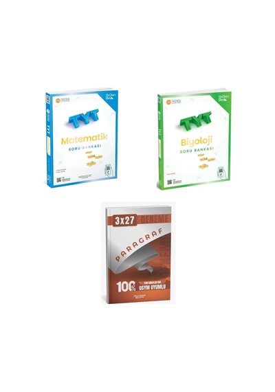 2027 2027 Üçdörtbeş Tyt Matematik + Biyoloji Soru + Anla Kazan Paragraf Deneme 3'lü Set