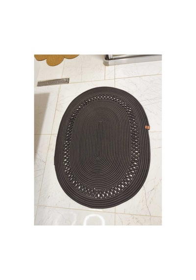 Jüt Desenli Kapı Önü Paspas Banyo Paspası Balkon Paspası Hediyelik Ev Eşyası Antrasit Antrasit