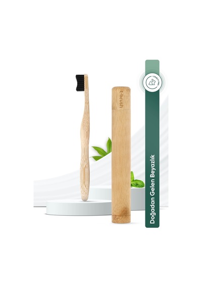 Tbrush Koyugri Bambu Diş Fırçası - Medium(orta Sert) + Diş Fırçası Saklama / Taşıma Kabı