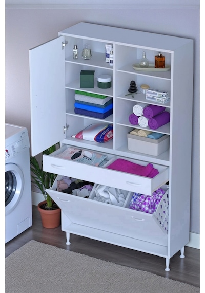 Eliusta Rule Sepetli Banyo/mutfak Dolabı 100 Cm Genişliğe Sahip 100x171x32,5 Cm Üç Sepetli Beyaz Dolap Beyaz Eliusta Rule Sepetli Banyo/mutfak Dolabı 100 Cm Genişliğe Sahip 100x171x32,5 Cm Üç Sepetli Beyaz Dolap Beyaz