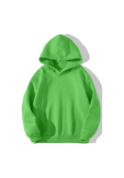 Brz Kids Unisex Çocuk Basic Hoodie Neon Yeşil