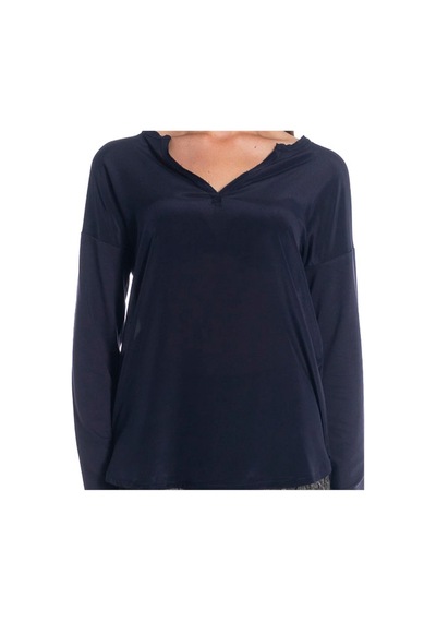 Bulalgiy Kadın Lacivert İpek Bluz - Bga111190 Lacivert