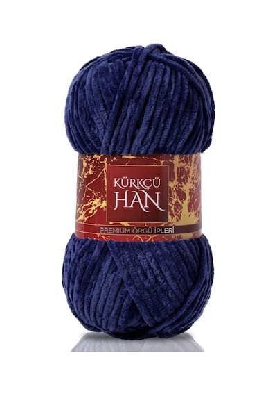 Kürkçü Han Kadife 100 G 95 M Örgü İpi Khkad Lacivert