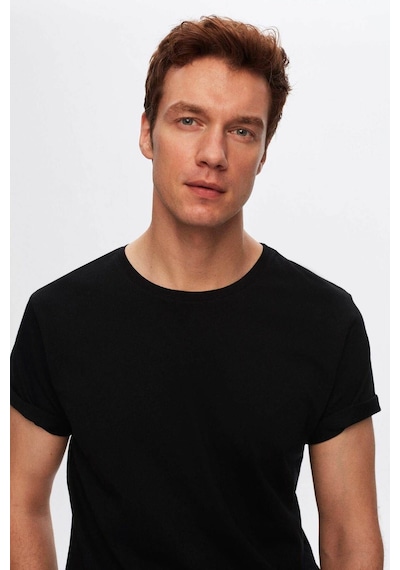 D's Damat Ds Damat Siyah V Yaka %100 Pamuk T-shirt 4HC141996755M Siyah