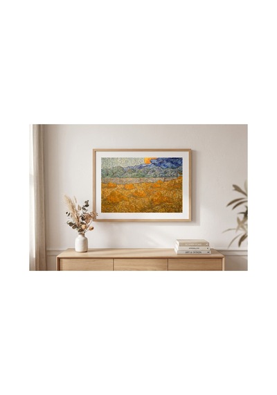 Van Gogh Van Gogh Buğday Demetleri Ve Doğan Ay Çerçevesiz Poster 21x30 Cm A4 Tablo Van Gogh