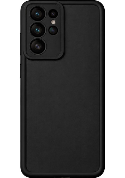 Samsung Galaxy S21 Ultra Uyumlu Kamera Çıkıntılı Mat Silikon Telefon Kılıfı Siyah