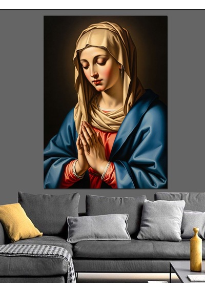 Ahşap Tablo Dua Eden Meryem Ana