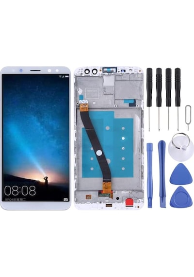 Huawei Uyumlu Mate 10 Lite Lcd Ekran Dokunmatik Full Çıtalı Beyaz Renk