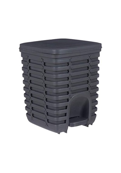 Palm Pedallı Çöp Kovası, Antrasit/gri, 9 Lt 10l Siyah