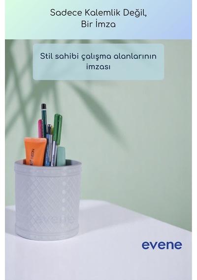 Kalemlik Masa Kalemliği Organizer Kalemlik Beyaz Renk Model 90 Çok Renkli