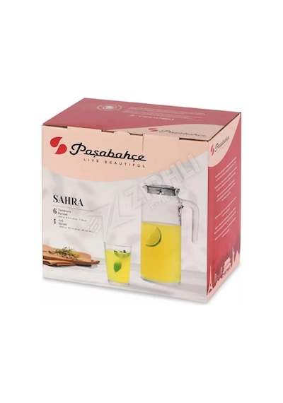 4 Adet Paşabahçe 96396 Sahra Gri Kapaklı Su Takımı