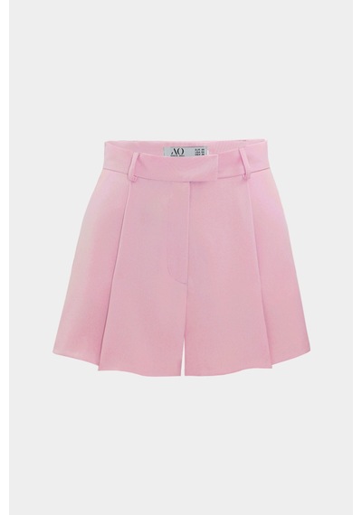 Açelyaokcu Premium Lowry Wide Leg Mini Boy Dokuma Şort Pembe