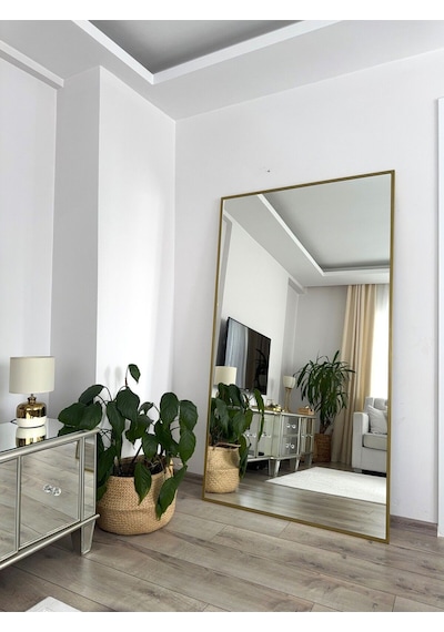 Effe Gold Metal Çerçeveli 180x100 Cm Ayaklı Boy Aynası