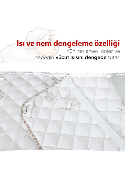 Huggy %100 Yeni Zelenda Kuzu Yünü 70x110 Yatak Pedi