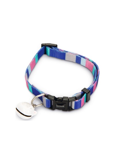 Hnrlıshp Beeztees Kedi Boyun Tasması, Zilli, Renkli Çizgili, 20-30cm