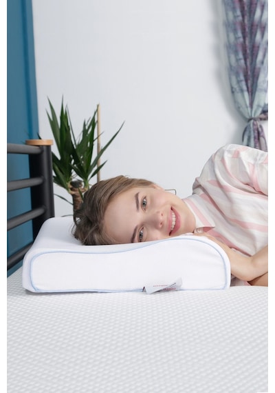 Viscofoam Terletmeyen Boyun Destekli Ortopedik Yastık Jelli Visco Yastık - 57x37x10-7cm