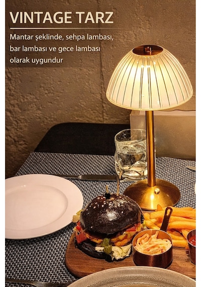 Exenar - Altın - Oval Şapkalı Şarjlı Kristal Masa Lambası Abajurlu Işık Ayarlı Lamba Dokunmatik 3 Renkli Dim Ayarlı Beyaz - Gold Exenar - Altın - Oval Şapkalı Şarjlı Kristal Masa Lambası Abajurlu Işık Ayarlı Lamba Dokunmatik 3 Renkli Dim Ayarlı Beyaz - Gold