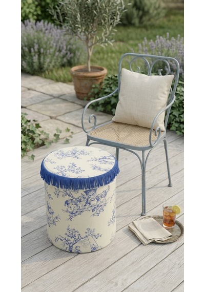 Toile Azure Puf Sarı