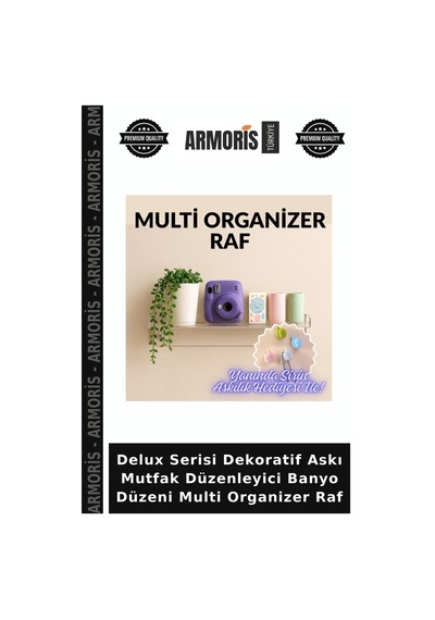 Delux Serisi Dekoratif Askı Mutfak Düzenleyici Banyo Düzeni Multi Organizer Raf Çok Renkli