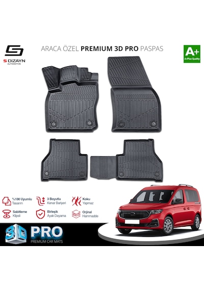 S-dizayn Ford Connect 3d Pro Havuzlu Paspas 2023 Üzeri A+ Kalite
