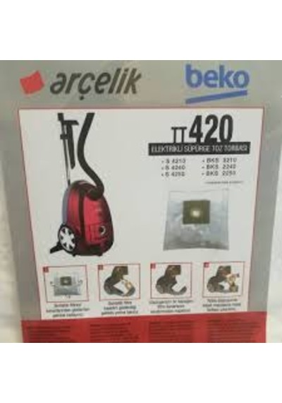 Arçelik Uyumlu S4210 S4240 S4250 Toz Torbası, Bez, Kumaş, Elektrikli Süp
