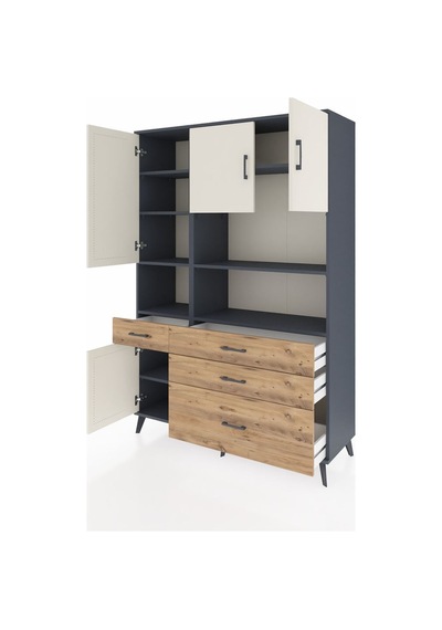 Hyperion Dolap 9 Raflı 4 Çekmeceli 4 Kapaklı 132x44x195 Antrasit-aytaşı/çam Aytası/atlas Çam - Antrasıt Hyperion Dolap 9 Raflı 4 Çekmeceli 4 Kapaklı 132x44x195 Antrasit-aytaşı/çam Aytası/atlas Çam - Antrasıt