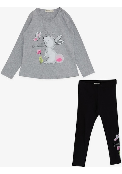 Breeze Kız Çocuk Taytlı Takım Dostluk Temalı Sevimli Tavşancık 1.5-5 Yaş, Gri Melanj-gri Melanj Gri Melanj Breeze Kız Çocuk Taytlı Takım Dostluk Temalı Sevimli Tavşancık 1.5-5 Yaş, Gri Melanj-gri Melanj Gri Melanj