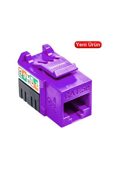 Lınkomm 34918 Cat6a 50u 90 Derece Keystone Jack Mor
