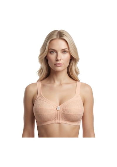Cottonill Bra -rosina Büyük Beden Dantelli Balensiz Minimizer Ayarlanabilir Askılı Kadın Sütyen 2'li Paket Çok Renkli