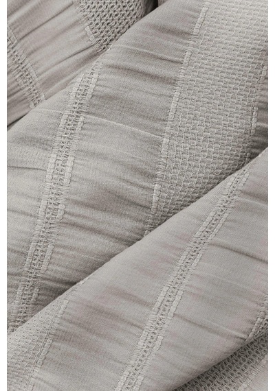 River 4 Parça Çift Kişilik Pike 230x250 , Fıttd. Çarşaf , Yastık Kılıfı Takımı %100 Pamuk Gri