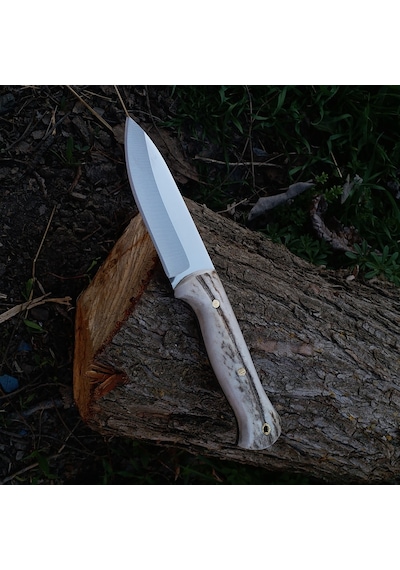 Bushcraft Av Avcı Doğa Kamp Bıçağı Kahverengi - Gümüş