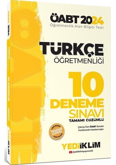 2024 ÖABT Türkçe Öğretmenliği Tamamı Çözümlü 10 Deneme Sınavı- Yediiklim Yayınları