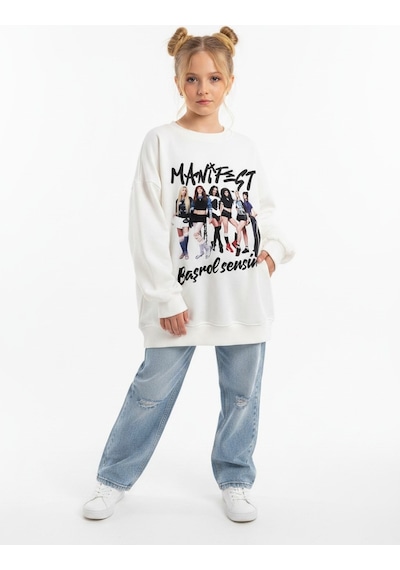 Seabubbles Manifest Kız Çocuk Sweatshirt BEYAZ