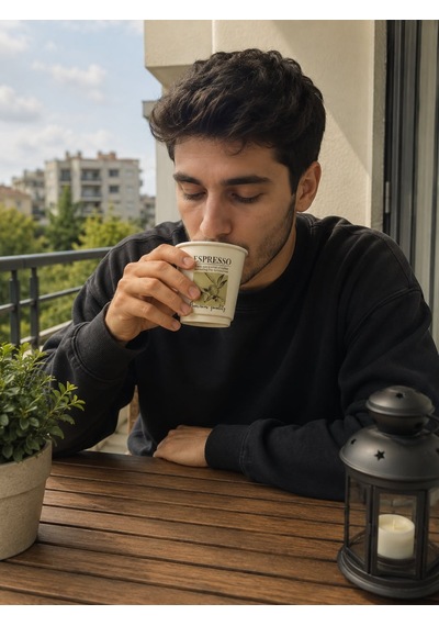 Mien Art 4'lü Espresso Bardağı 90cc , Kulpsuz Kahve Fincanı Çok Renkli
