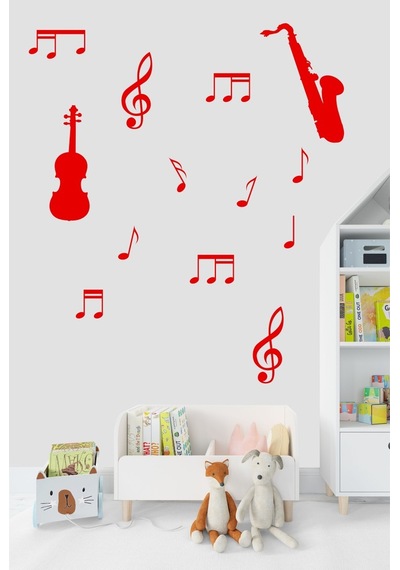 Müzik Ve Notalar Dekortaif Duvar Sticker