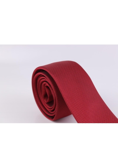 Demfashion Özel Desenli Kravat Mendil Seti - Kırmızı (533049416) Kırmızı