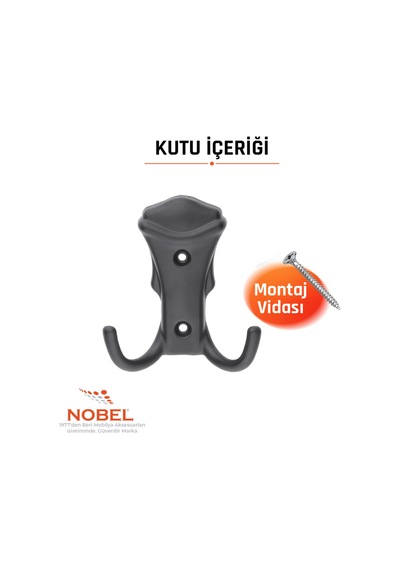Kobra Askı, Metal Vestiyer Askısı, Matsiyah, Duvar Ve Dolap Askılığı 5'li Set Vidalı Matsi Yah