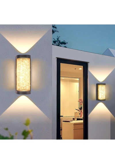 Dış Mekan Led Duvar Lambası Ip65 Su Geçirmez Alüminyum Duvar Aydınlatması Modern Yukarı Ve Aşağı Duvar Aydınlatması Teras Bahçe Koridor Merdiven İçin Kapalı/dış Mekan Duvar Lambası Kare, Sıcak